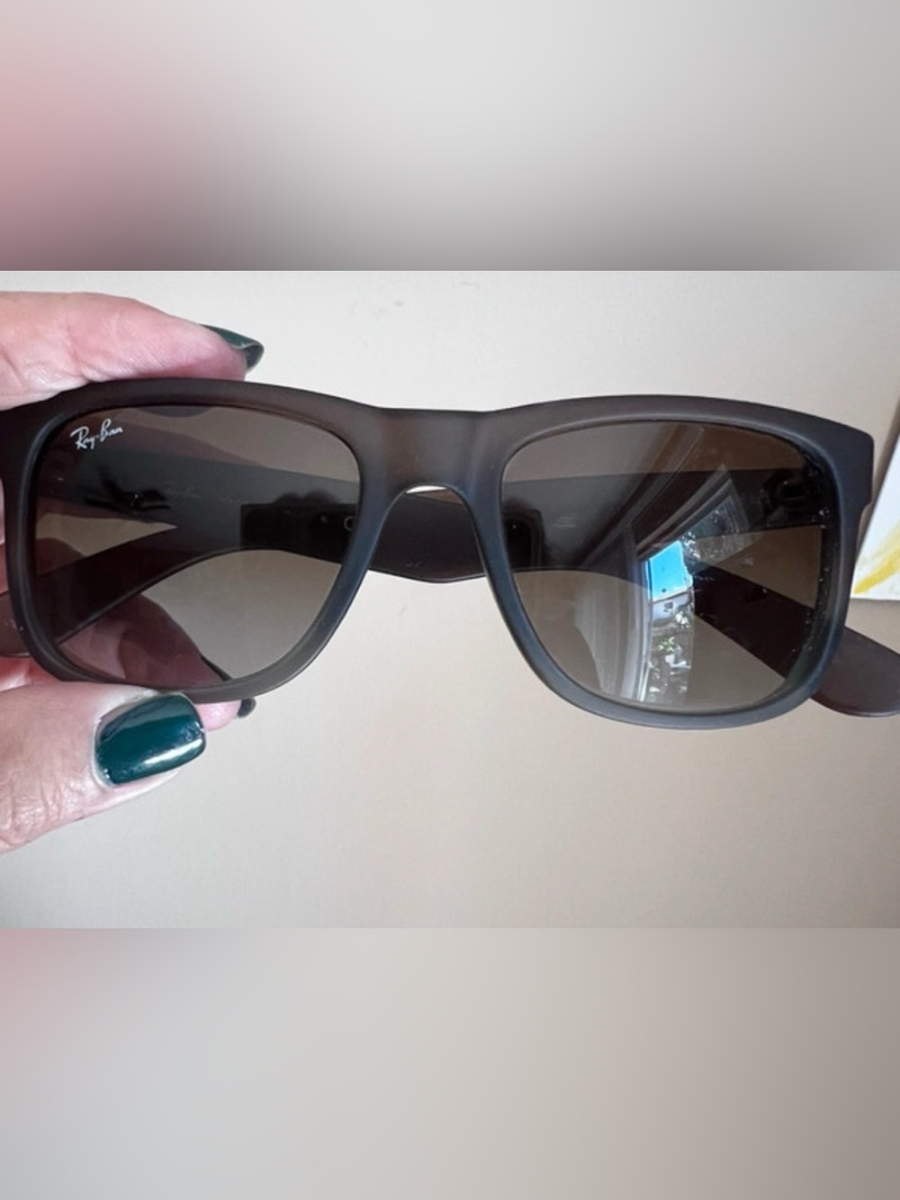 Ray-Ban Square Sunglasses in Dark Brown Frame with Brown Lenses